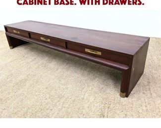 Lot 1314 WILLETT Low Coffee Table Cabinet Base. with Drawers.