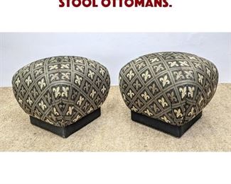 Lot 1332 Pair Decorative Poof Stool Ottomans.