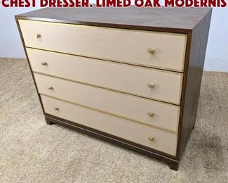 Lot 1340 Tommi Parzinger Style Chest Dresser. Limed Oak Modernis