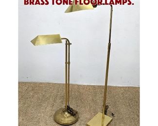 Lot 1367 2 Mid Century Modern Brass tone Floor Lamps. 