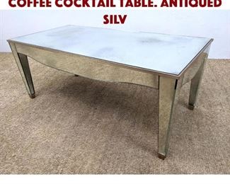 Lot 1370 Decorator Mirrored Coffee Cocktail Table. Antiqued silv