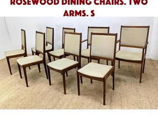 Lot 1377 Set 8 Danish Modern Rosewood Dining Chairs. Two Arms. S