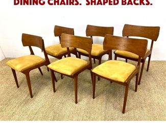 Lot 1379 Set 6 Danish Modern Teak Dining Chairs. Shaped backs.
