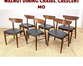 Lot 1380 Set 6 American Modern Walnut Dining Chairs. Crescent mo