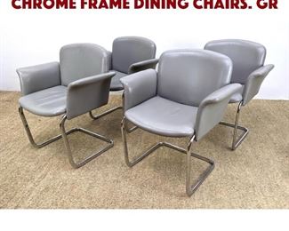 Lot 1384 Set 4 Italian Cantilever Chrome Frame Dining Chairs. Gr