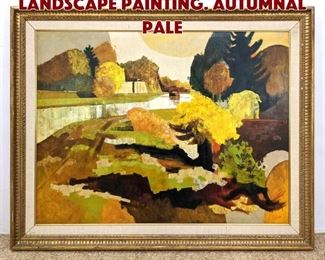 Lot 1389 DOLLE Signed Abstract Landscape Painting. Autumnal Pale
