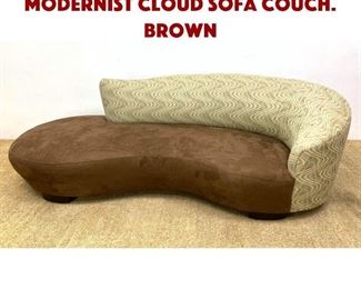Lot 1409 Vladimir Kagan style Modernist Cloud Sofa Couch. Brown 