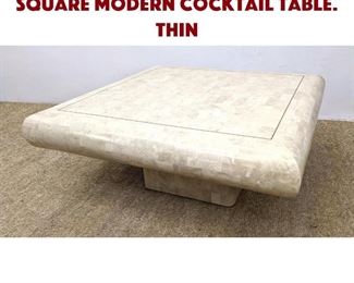Lot 1416 Tesserae Marble Tile Square Modern Cocktail Table. Thin