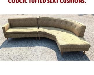 Lot 1421 2 Part MCM Sectional Sofa Couch. Tufted seat cushions. 