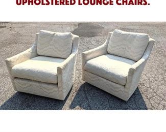 Lot 1422 Pr HERITAGE Swivel Upholstered Lounge Chairs. 