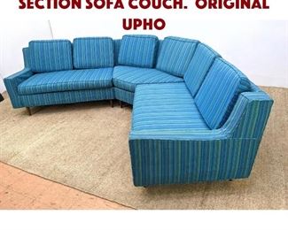 Lot 1424 Mid Century Modern 3 Section Sofa Couch. Original Upho