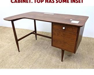 Lot 1426 Modernist Desk. Right side Cabinet. Top has some inset 