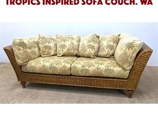 Lot 1428 EXCURSIONS Woven Rattan Tropics Inspired Sofa Couch. Wa