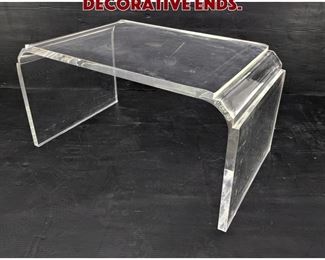 Lot 1434 Thick Lucite Table with Decorative Ends.