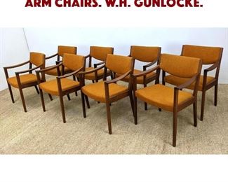 Lot 1449 Set 8 Modernist Dining Arm Chairs. W.H. GUNLOCKE. 