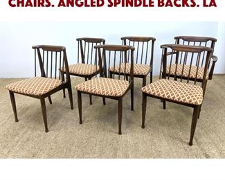 Lot 1456 Set 6 Modernist Dining Chairs. Angled spindle backs. La