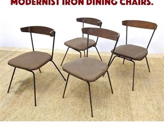 Lot 1462 Set 4 CLIFFORD PASCOE Modernist Iron Dining Chairs. 