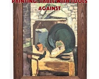 Lot 1486 BEN SHAHN Still Life Painting. Table with Tools against