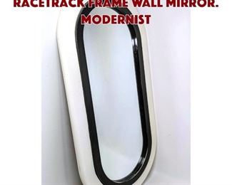 Lot 1490 Black and White Racetrack Frame Wall Mirror. Modernist