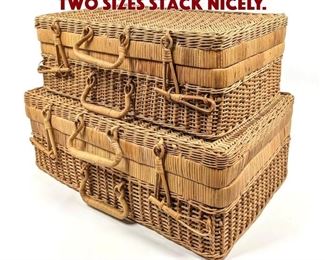 Lot 1501 Two woven Wicker Cases. Two sizes stack nicely. 