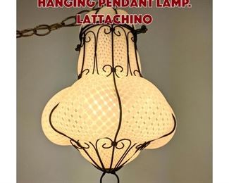 Lot 1503 Italian Venetian Glass Hanging Pendant Lamp. Lattachino