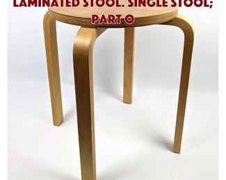 Lot 1548 Alvar Allto style laminated stool. Single stool part o