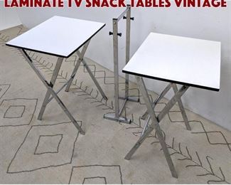 Lot 1565 Chrome and white laminate TV snack tables Vintage
