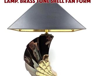 Lot 1576 Decorator Modern Table Lamp. Brass Tone Shell Fan Form 