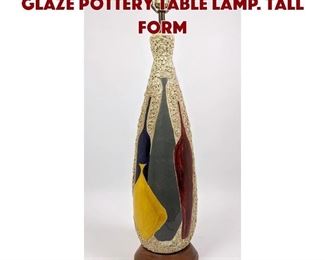 Lot 1579 Modernist Volcanic Glaze Pottery Table Lamp. Tall form 