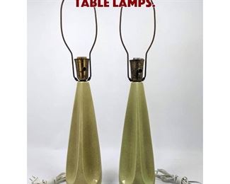 Lot 1592 Pr Green Glazed Table Lamps.