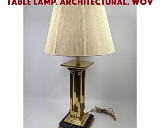 Lot 1591 SARRIED LTD Brass Column Table Lamp. Architectural. Wov