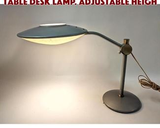 Lot 1606 Modernist saucer form table desk lamp. Adjustable heigh