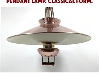 Lot 1607 50s Modern Adjustable Pendant Lamp. Classical form.