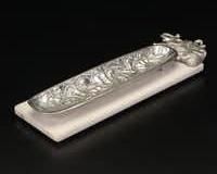 Arthur Court Marble Elephant Cutting Board and Don Drumm Aluminum Serving Tray