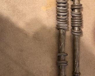 Curtain rods with faux finish 