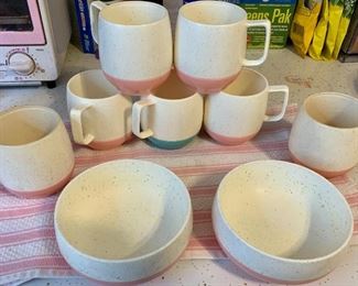 Vacron Bopp Decker bowls $3 each, mugs $2 each complete pictured set $20