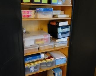 office supplies cabinet packed
