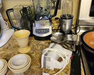 ninja blender and kitchen items