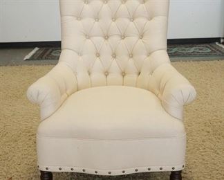 1037	SUTTER STREET WHITE UPHOLSTERED ARM CHAIR W/TUFTED BACK, 31 IN WIDE X 41 IN HIGH
