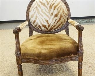 1042	ROUND BACK UPHOLSTERED ARM CHAIR, 30 IN WIDE X 42 IN HIGH
