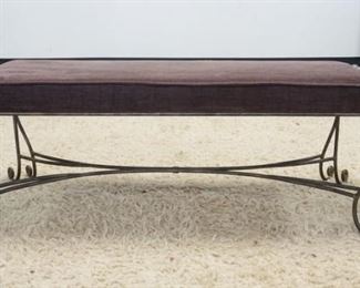1043	WROUGHT IRON WINDOW BENCH, 50 IN X 18 1/2 IN X 18 IN HIGH
