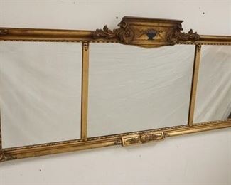 1061	TRIPTYCH MIRROR IN PAINT DECORATED FRAME, PAINTED URN ON THE CREST, 56 IN WIDE X 25 IN HIGH
