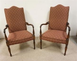 1083	PAIR OF BENTWOOD ARM CHAIRS, UPHOLSTERED SEATS & BACKS, FLUTED LEGS
