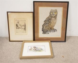 1113	LOT OF 3 FRAMED PRINTS, LARGEST IS 17 3/4 IN X 22 IN INCLUDING FRAME

