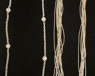 1117	2 NECKLACES, 1 MARKED STERLING SILVER. MULTI STRAND NECKLACE IS UNMARKED
