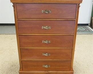 1130	LEXINGTON BETSY CAMERON 5 DRAWER HIGH CHEST WITH FLORAL PULLS. 52 IN HIGH X 36 IN WIDE X 19 IN DEEP
