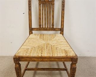 1139	CARVED RUSH SEAT CHAIR WITH SUNFLOWER CARVING
