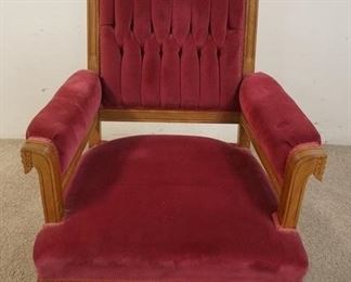 1149	VICTORIAN UPHOLSTERED PARLOR ARM CHAIR WITH TUFTED BACK
