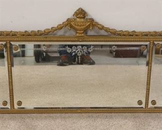 1166	TRIPTYCH MIRROR GOLD PAINT DECORATED GESSO & WOOD FRAME. 21 IN X 51 IN
