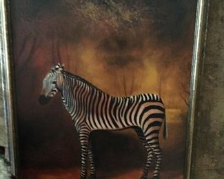 Large Zebra Framed Art